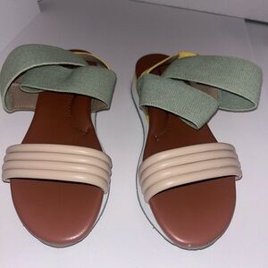 Donald J. Pliner Green and Beige Sandals